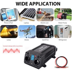 TONNY Factory Salida dual 1000W/1500W Pico 2000W/3000W Inversor de corriente para automóvil DC 12V/24V AC 110V/220V Convertidor USB 5V 3.1A Coche RV - Product Image 5