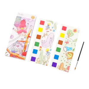 Eco Friendly Portable Cute Children Graffiti Book With Painted Brush Customized Water Painting Book