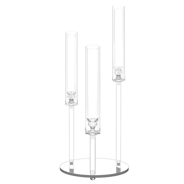 Dropship Acryl-Boden-Kandelabra 3 Arme Steppkandelabra für Tischdekoration Weihsäule LED-Kerzenhalter für Zuhause Party-Dekoration