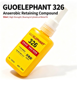 SL331 GUOELEPHANT 326 Composé anaérobie de retenue 50ml Adhésif anaérobie jaune haute résistance pour la fixation d'arbres et de roulements - Product Image 1