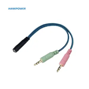 3.5Mm 20Cm Stereo AUX Jack 1 Female Ke Dual Male Y Mic Splitter Earphone Mikrofon Audio Jalinan Kabel Adapter