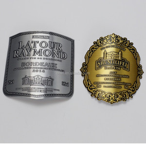 Tùy Chỉnh Sang Trọng Kim Loại Nhôm Không Thấm Nước 3D Nổi Mờ Tinh Tế <span class=keywords><strong>2025</strong></span> Mới Nước Hoa Chai Rượu Vang Sang Trọng Nhãn Dán Rượu Vang - Product Image 3