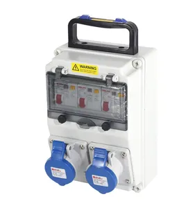 Industrial plug and socket Plastic case 3 phase power distribution box combination unit