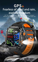 Reloj Inteligente HT36 con GPS, Linterna, Monitoreo de Salud, Resistente al Agua 3ATM, Reloj Deportivo para Exteriores, Navegación y Surf