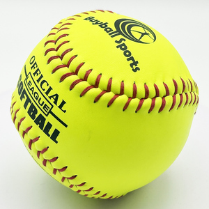 <span class=keywords><strong>Pelota</strong></span> de Softbol de 12 Pulgadas, de Lanzamiento Rápido, Color Amarillo Óptico, de Cuero Dividido, con Núcleo de Poliéster Duro, Certificada por Trade Assurance ASA, Calidad de Entrenamiento - Product Image 4