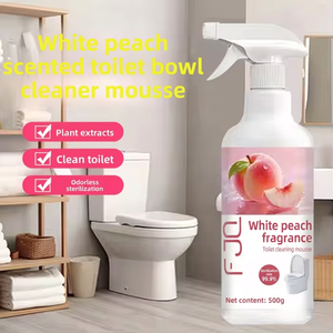 Tablettes nettoyantes et désodorisantes pour toilettes, parfum pêche blanche, éliminateur de taches, parfum longue durée, odeur fraîche, élimination des odeurs, 500ml - Product Image 4