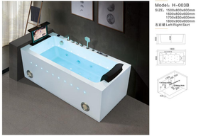 Baignoire de massage autoportante HG Wholesale 1,8 m pour une personne, bain à remous de luxe avec bulles de <span class=keywords><strong>spa</strong></span> - Product Image 4