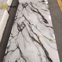 Panneau mural moderne en marbre ignifuge 1220*2440mm, décoration intérieure, feuille de PVC brillante effet marbre, ardoise carbone pour la maison