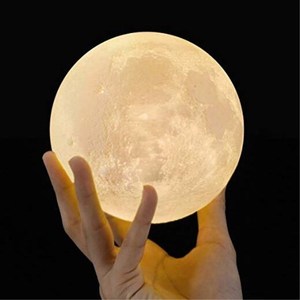 Đèn Phòng Ngủ Cho Bé Đèn LED In 3D Đèn Ngủ Bán Chạy Mới Nhất PLA Moon <span class=keywords><strong>Light</strong></span> Điều Khiển Cảm Ứng 2 Màu Với Giá Đỡ Woden - Product Image 1