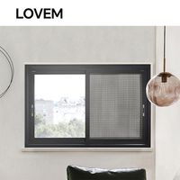 La última ventana corredera moderna, techo de impacto, la mejor ventana corredera de aluminio con marco horizontal de aleación de aluminio de tipo fijo