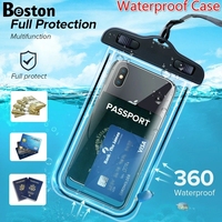 Sacs de Natation Étanches Étui de Téléphone Luminescent Pochette Étanche Housse en PVC pour iPhone 12 Pro Xs Max Galaxy S10
