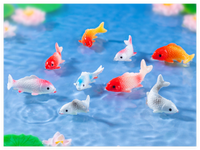 Miniature Animal Mignon Dessin Animé 3D Résine Artificielle Koi Poisson Chanceux Figurine Aquarium Jouet pour Enfant Décoration Terrarium Accessoires