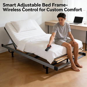Современная прочная каркасная кровать с регулировкой, большая, оптовая продажа, умная электрическая регулируемая железная кровать, немецкий бесшумный двигатель - Product Image 1