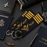 Porte-clés d'aviation brodés personnalisés de haute qualité, colorés et en forme spéciale, pour cadeaux publicitaires d'entreprise
