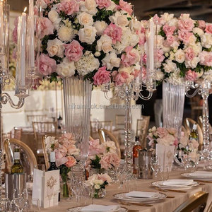 NIKA Wedding Centerpieces Props <strong>Clear</strong> Glass Flared <strong>Vases</strong> Table Event Party Stage Decoration Trumpet <strong>Vase</strong> - Product Image 6