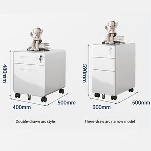 3 <b>Drawer</b> Adjustable Steel Cabinet with Key Lock Mobile Pedestal Storage Unit on Wheels for Office School Hospital Bedside Use - Product Image 5