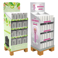 Présentoir de sol en carton ondulé pré-rempli pour quarts de palette, emballage personnalisé pour la vente au détail, prêt à l'emploi, pour présentoirs de produits en palette