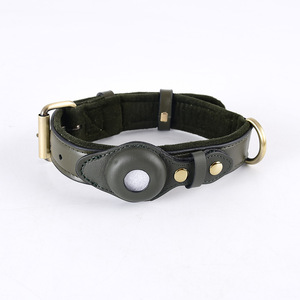 Luxury Reflective Leather Dog <b>Collar</b> for Airtag, Comfortable Fashion Cool Style Pet <b>Collar</b>, Customized Logo Anti-Lost Dog <b>Collar</b> - Product Image 3