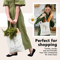 Sac fourre-tout en toile motif fleurs sauvages aquarelle, sac à main en toile avec inscription biblique « Il est le chemin, la foi, la voie », pour femme, impression personnalisée