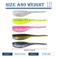 Leurre souple imprimé en PVC haute performance 1,6 g, type Shad Minnow, pour la pêche au crappie, au walleye, à la truite et au black-bass en rivière et en lac