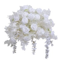 Boule de fleurs artificielles en soie blanche de luxe, moderne et durable, pour centre de table de mariage, décoration de table pour événements et fêtes