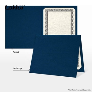Nautical Blue/Black Linen <strong>Display</strong> <strong>Folder</strong> for Paper Awards 9.5*12 Paper Graduation Certification Holders - Product Image 5