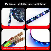 Lampu Strip LED RGB Sinkronisasi Musik Pengubah Warna Kontrol Jarak Jauh Aplikasi Pintar Lampu Jalur LED Tenaga Surya Taman Tahan Air Luar Ruangan