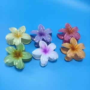 Nueva pinza para el cabello con diseño de frangipani en colores dulces, pinza para el cabello con diseño de flor de bauhinia, pinza para el cabello con diseño de pico de pato, elegante accesorio para el cabello con diseño de tiburón - Product Image 2