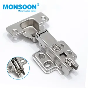 MONSOON Nhà Máy Thủy Lực Mềm Đóng Buffering Full Overlay Tùy Chỉnh Bản Lề Tủ Cho Phụ Kiện Nội Thất Nhà Bếp