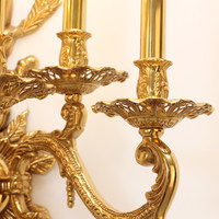 Applique murale LED de luxe de style européen, tout en cuivre, haut de gamme, grande double tête, créative, pour couloirs et salons