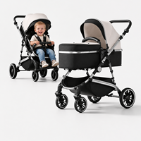 Poussette bébé légère en Oxford, pliage à un bouton, cadre en acier inoxydable, capacité de 20 kg, 0-3 ans, dossier ergonomique