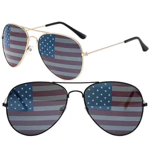 نظارات شمسية أمريكية علم الولايات المتحدة الأمريكية ، نظارات شمسية فاخرة للرجال والنساء ، نظارات شمسية بمرآة ، نظارات شمسية