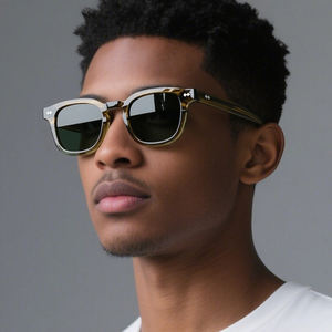 Lunettes <span class=keywords><strong>de</strong></span> Soleil <span class=keywords><strong>de</strong></span> Luxe Homme Style Old Money Vantage avec Protection UV400, Vert Tendance, Logo Personnalisé en Acétate - Product Image 1