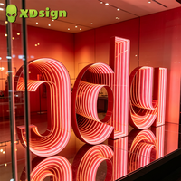 XDSIGN Enseigne LED Halloween personnalisable rapide, lettres 3D en acrylique semi-transparent, étanche, pour décoration automobile et publicité