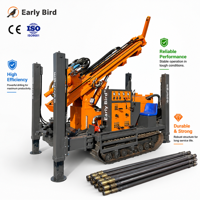 200m Crawler Water Well Drilling Machine Heavy Duty Water Well Drilling Rig for Groundwater Development and Remote Area Projects