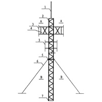 Torre de Telecomunicaciones de Acero Galvanizado con Cables de Refuerzo para Antena de Radio 5G, Internet Inalámbrico ISP y Mástil de Comunicación para Exteriores
