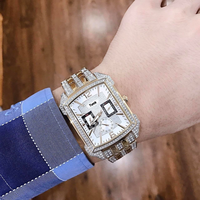 Montre Chronographe à Quartz pour Homme 96C108, Diamants, Boîtier Carré Unique 35mm, Bracelet 22mm, Style Affaires, Acier Inoxydable, Antique