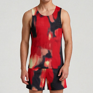 100% Polyester Gym Men Jogger Set Running Sports Wear Set Sublimation Two Piece Short Set
