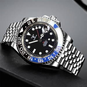 Tandoorio NH34A <span class=keywords><strong>montre</strong></span> pour hommes GMT main SUB luxe <span class=keywords><strong>montre</strong></span>-<span class=keywords><strong>bracelet</strong></span> noir bleu insertion en acier Sport montres mécaniques étanche 200m - Product Image 1
