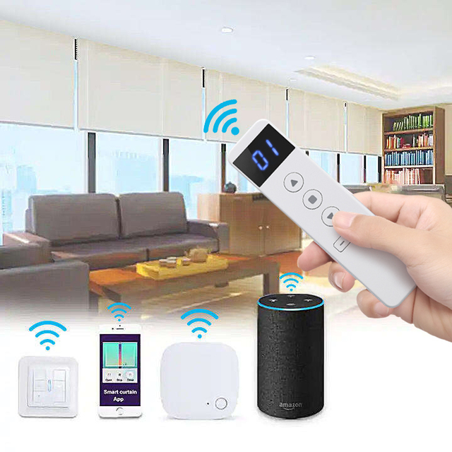 Customized Size Tuya App Signee Smart Electric Remote Control Motor Waterproof Automatic Blackout Built-In Cordless Roller