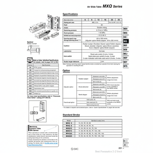 MXQ8-10AS โต๊ะสไลด์ลมนิวเมติก SMC - Product Image 1