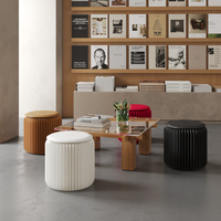 Tabourets et poufs pliables modernes en papier avec structure en nid d'abeille pour hôtel et usage domestique, meubles de salon gain de place