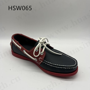 ZYF, Chaussures bateau pour enfants et adultes en cuir de vache naturel à blocs de couleur pour les voyages de vacances, réduisant la fatigue, couture experte, chaussures à pois tendance HSW064 - Product Image 4
