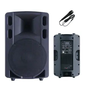 Set Pengeras Suara Sistem Speaker 15 Inci, Pengeras Suara Subwoofer PA 1200W, Set Karaoke BT + Tws-mic-remote-FM + EQ Bocina Parlante