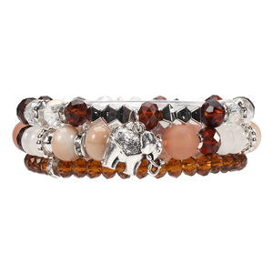 Bohemian Elephant Charm Beaded Bracelets Silver Plated <b>Crystal</b> Rhinestone Unisex Gift Jewelry 2022 - Product Image 5
