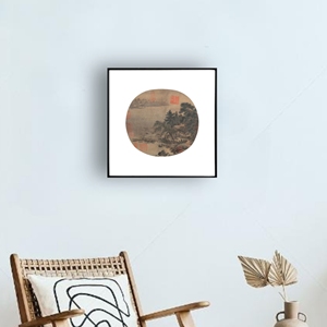 Peintures <span class=keywords><strong>de</strong></span> paysages classiques chinoises traditionnelles, encres écologiques, impression Giclée haute résolution, cadre carré noir - Product Image 3