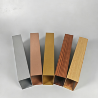 Plafond en aluminium courbé architectural, profil en tube carré métallique pour la décoration créative d'espaces intérieurs