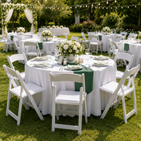 Chaises pliantes d'extérieur en résine blanches pour événements, empilables, pour location, idéales pour mariages et Wimbledon – Vente en gros