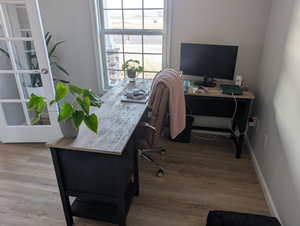 L hình bàn máy tính bàn với ngăn kéo, nhà văn phòng bàn với tùy chọn lưu trữ nội các tập tin trong Raven <span class=keywords><strong>Oak</strong></span> kết thúc - Product Image 6