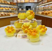 Jouet anti-stress Fidget Squishy Patte de chat, Pain, Croissant, en PU à rebond lent, ensemble en boîte colorée, super doux et moelleux, pour le soulagement du stress et la relaxation, vente en gros